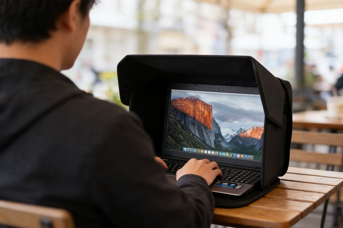 Laptop Privacy Screen Hood Anti-Glare Sunshade Portable Shield Laptop Bag