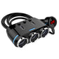 3 Way 12V Car Cigarette Lighter Splitter Dual USB Charger Digital Display