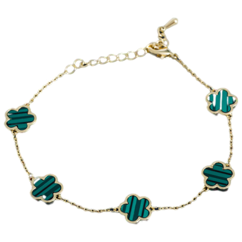 Elegant Clover Charm Bracelet Double Side Stainless Steel Tarnish-Free Bracelet