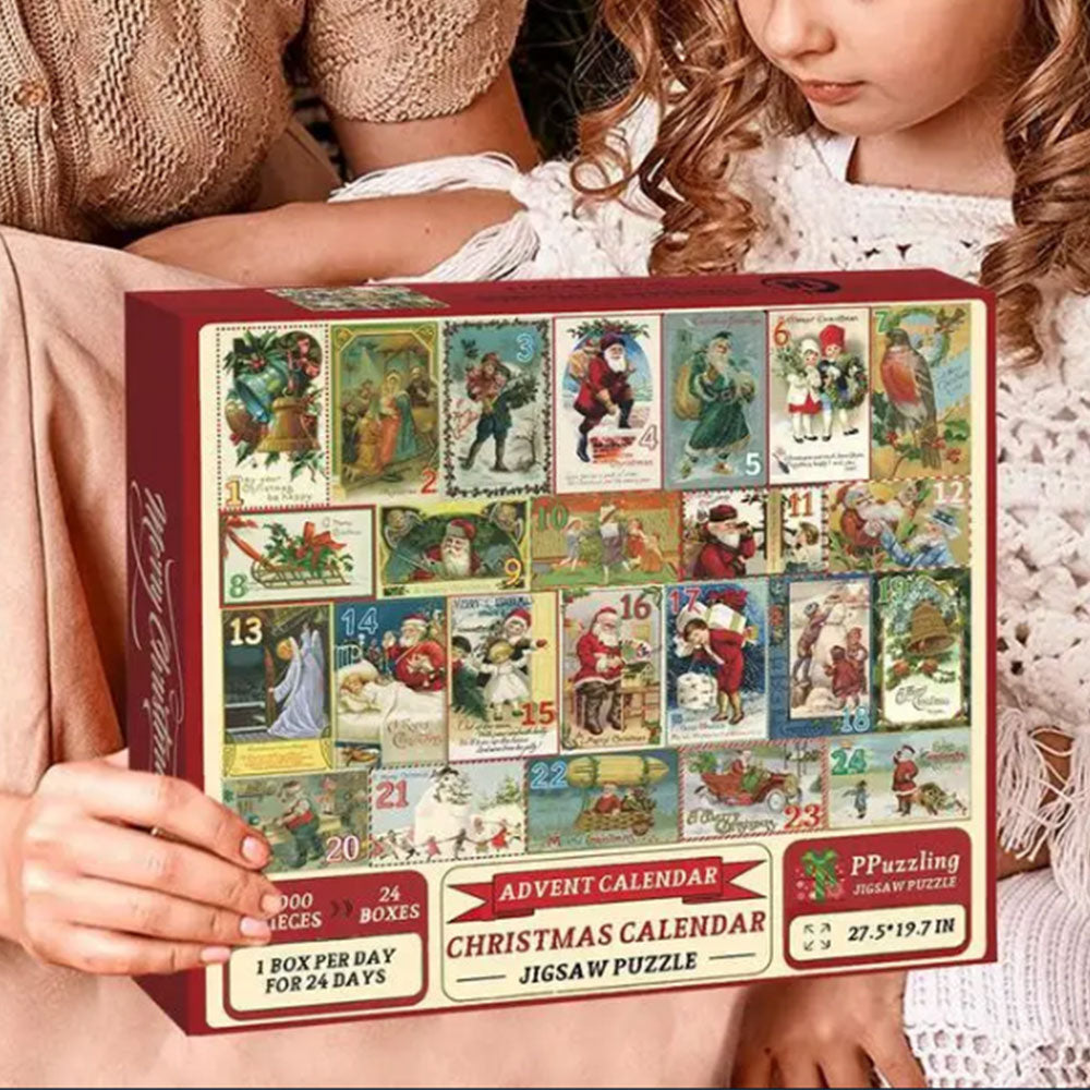 Christmas Advent Calendar Puzzle 1000 Piece Advent Calendar 24 Days Countdown Puzzles Toy