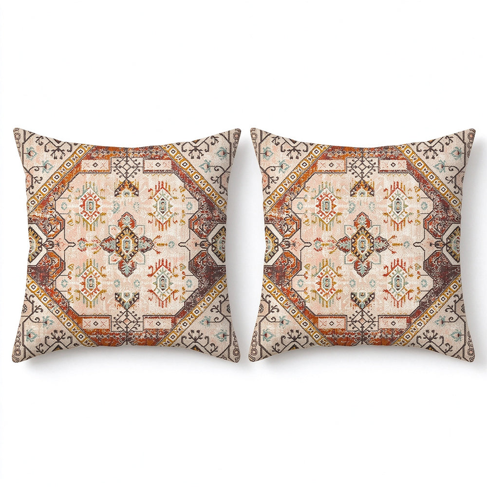 2X Bohemian Short Plush Decorative Throw Pillow Cover 45x45cm