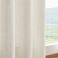 2Pcs Linen Sheer Curtains Living Room Privacy Draperies-Beige