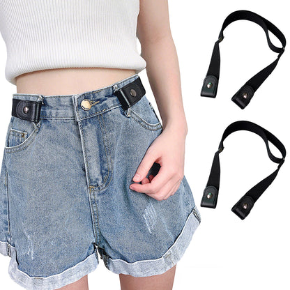 2Pcs No Buckle Elastic Belt Buckle-Free Invisible Stretch Belt