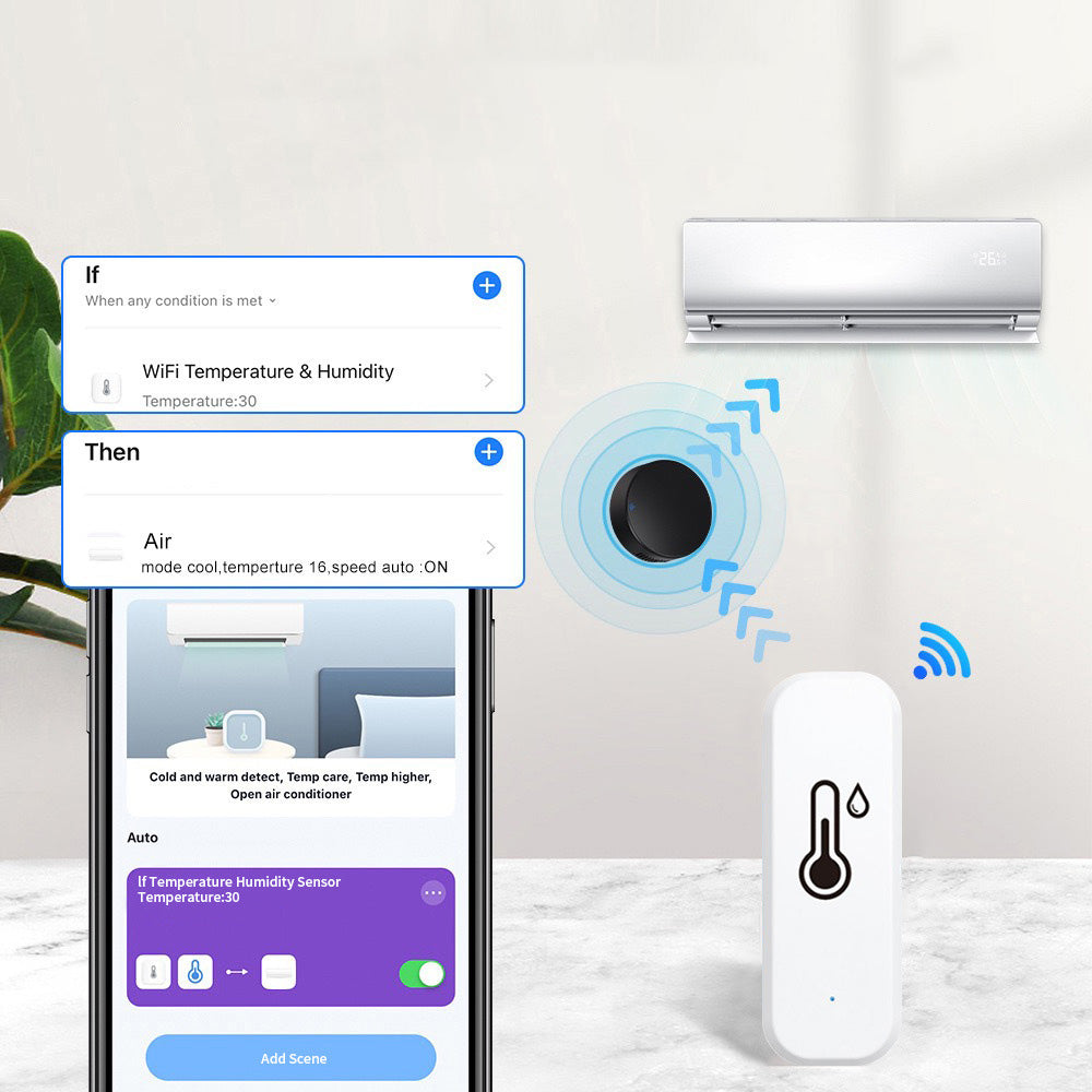 Digital WiFi Wireless Temperature Humidity Sensor for Indoor