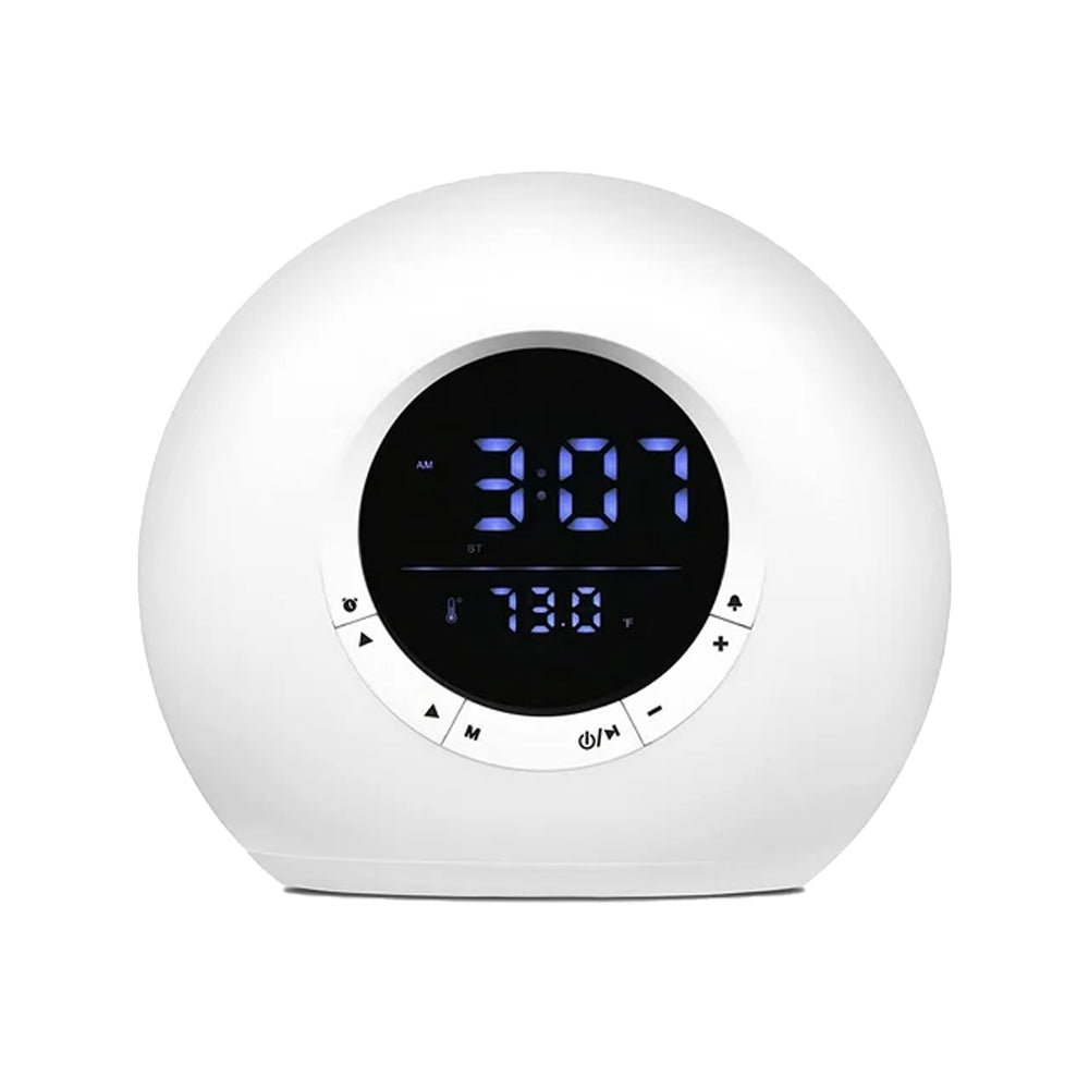 LED Colorful Wake Up Light Alarm Clock with Bluetooth Speaker