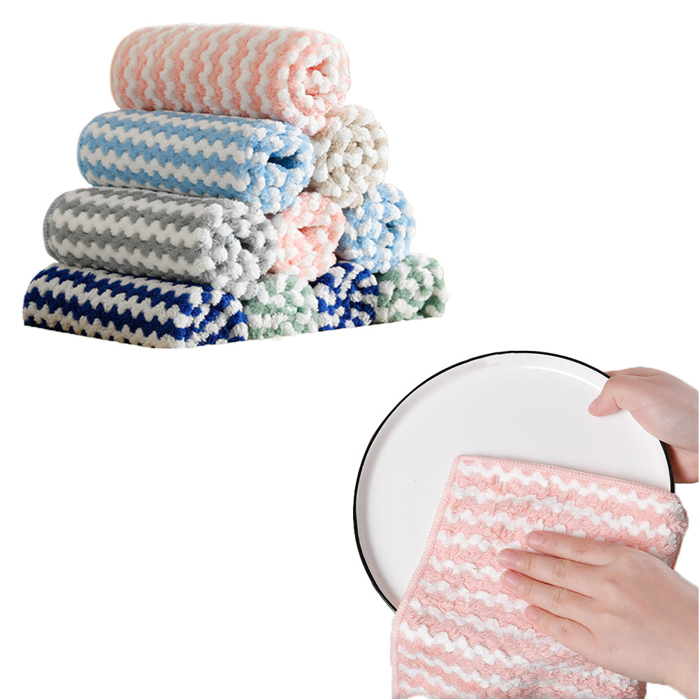 10Pcs Multi Color Cationic Cleaning Cloths Reusable Kitchen Towels