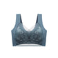 Women V Neck Floral Lace Seamless Bra