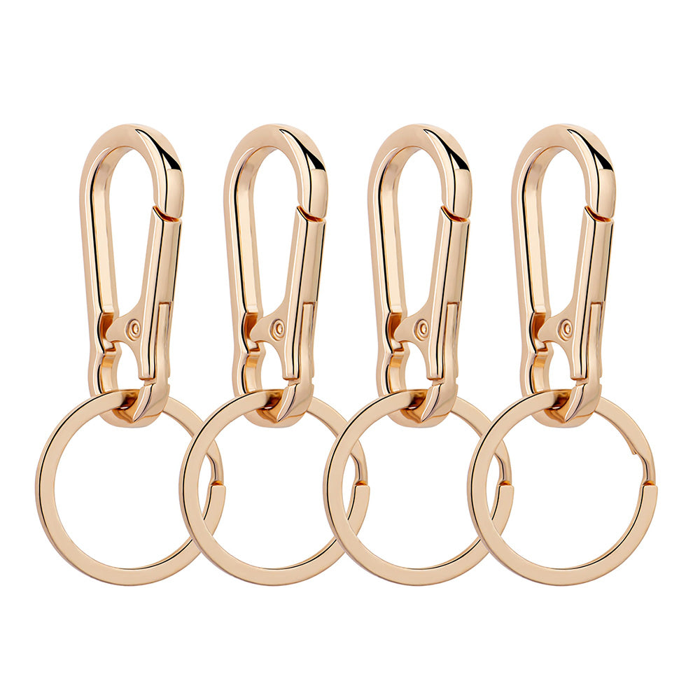 4 Pcs Metal Keychain Key Ring Clip Holder for Home Car Keys and Bags