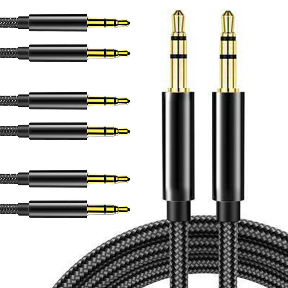 4 Pack 3.5mm AUX Audio Cables for Phones Computers Speakers