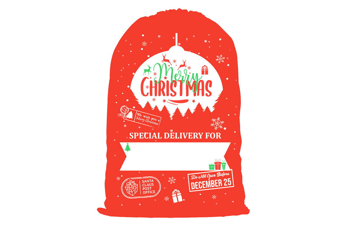 2Pcs Christmas Gift Canvas Bags Santa Sacks Drawstring Christmas Bags