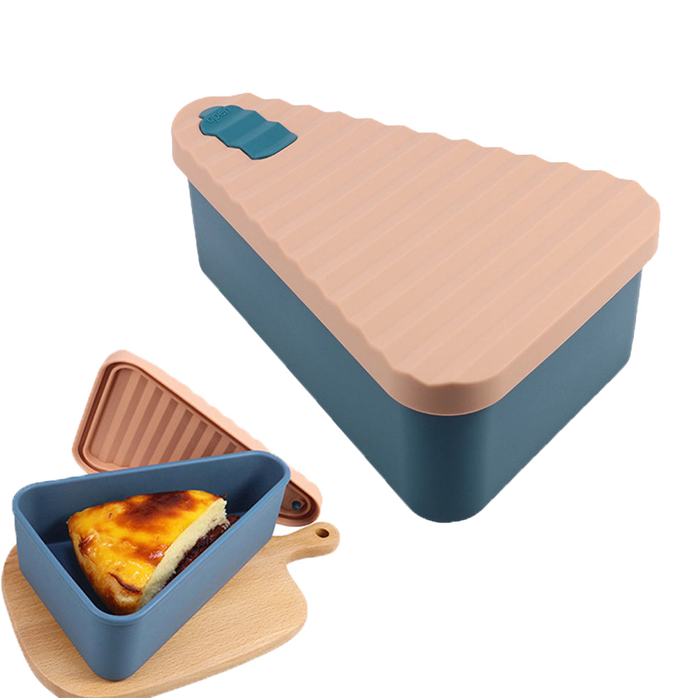 Silicone Reusable Pizza Slice Storage Container with Microwavable Serving Tray for Travel Hiking Camping