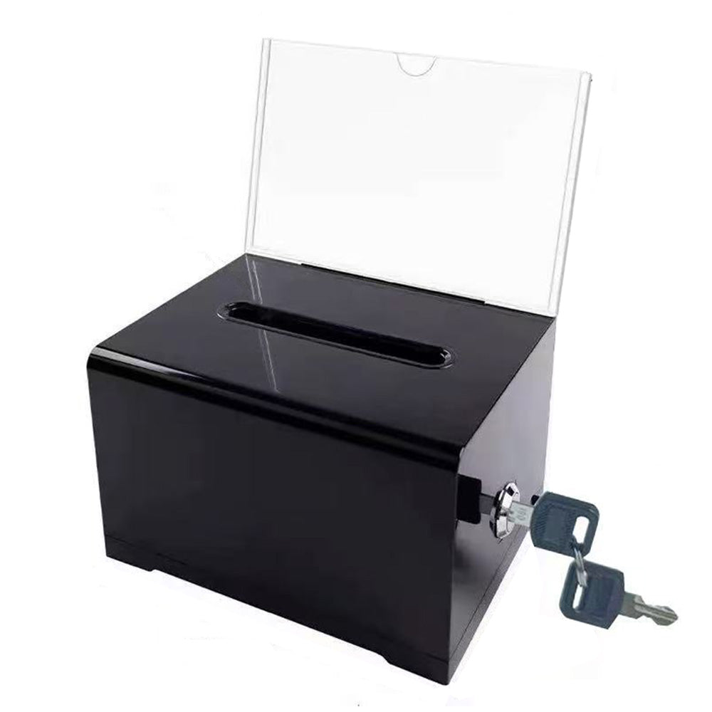 Lockable Suggestion Box with Keys Desktop Collection Box for Voting Donations Suggestions