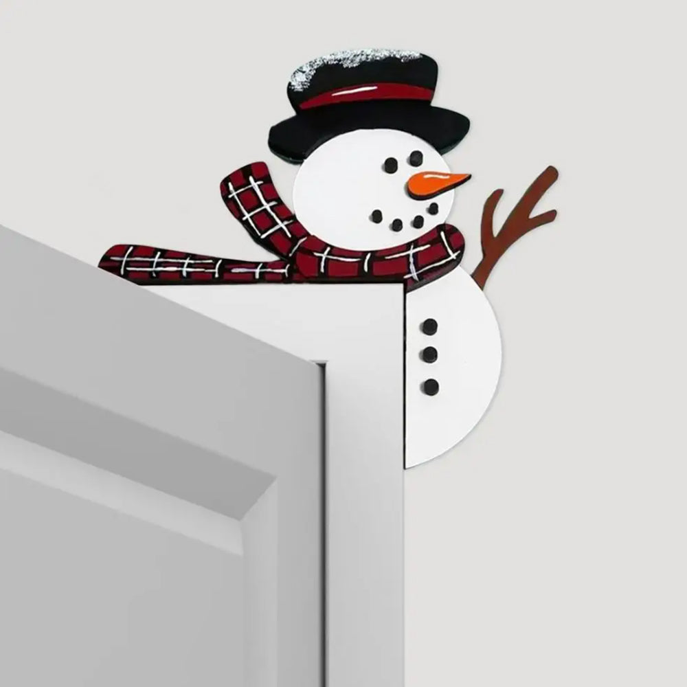 Christmas Door Topper Holiday Decoration Wooden Corner Door Frame Xmas Decoration