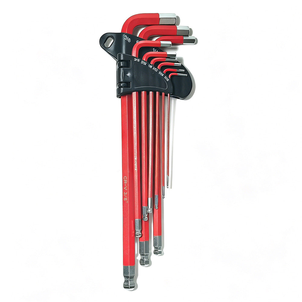 9Pcs Long Arm Ball End Hex Key Set with CRV Steel for Car and Motorcycle Repair