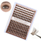 Dark Brown Natural Cluster Lashes DIY Fluffy Individual Reusable for Light Hair