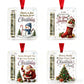4 Piece Christmas Cash Gift Holder Ornaments with Ribbons for Decorating