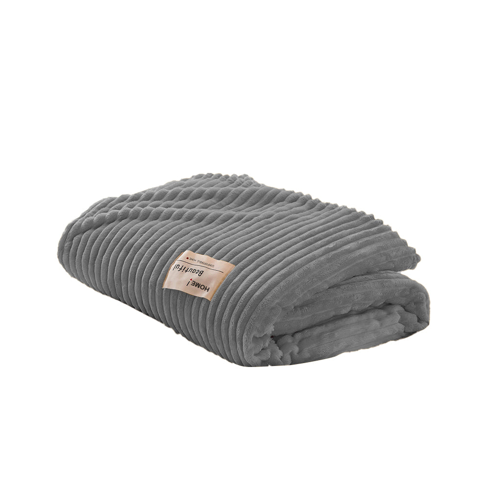 Solid Soft Flannel Plush Throw Sofa Bedding Blanket