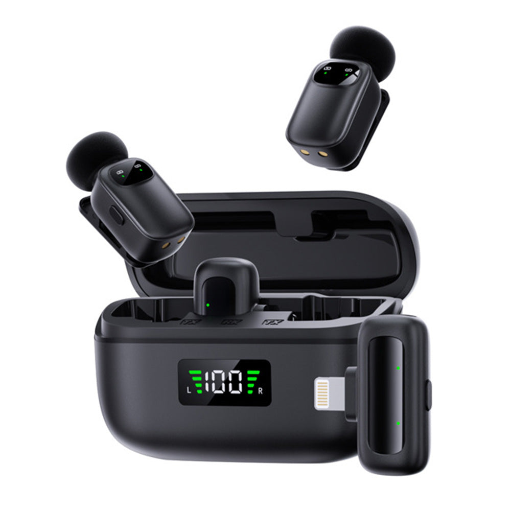 Mini Wireless Lavalier Microphone with Charging Case and AI Noise Reduction