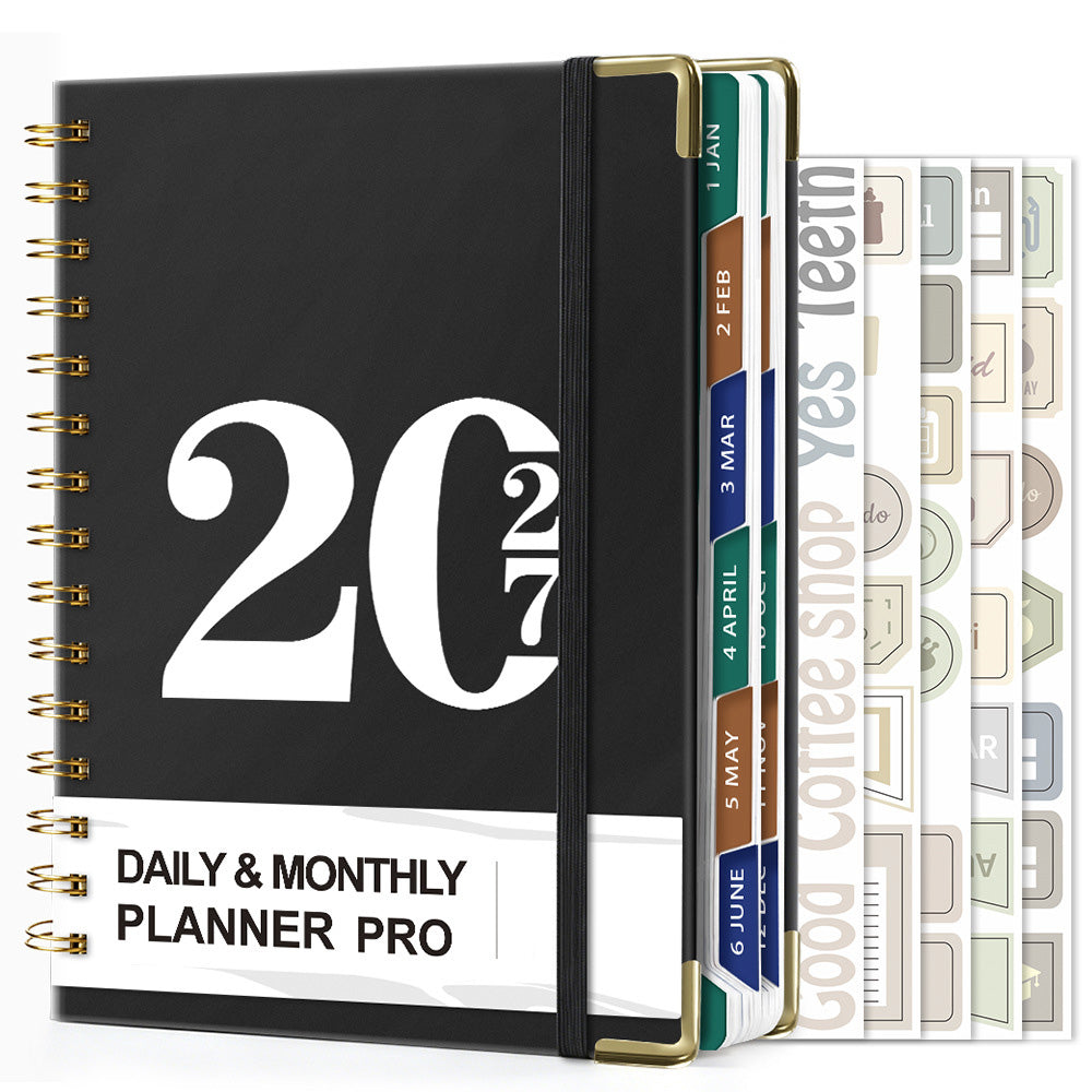 2027 A5 Hardcover Weekly Planner Calendar Notebook January to December