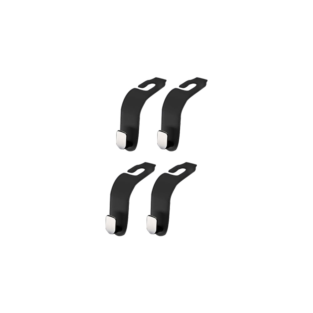 4Pcs Black PU Leather Car Seat Headrest Hanging Hook