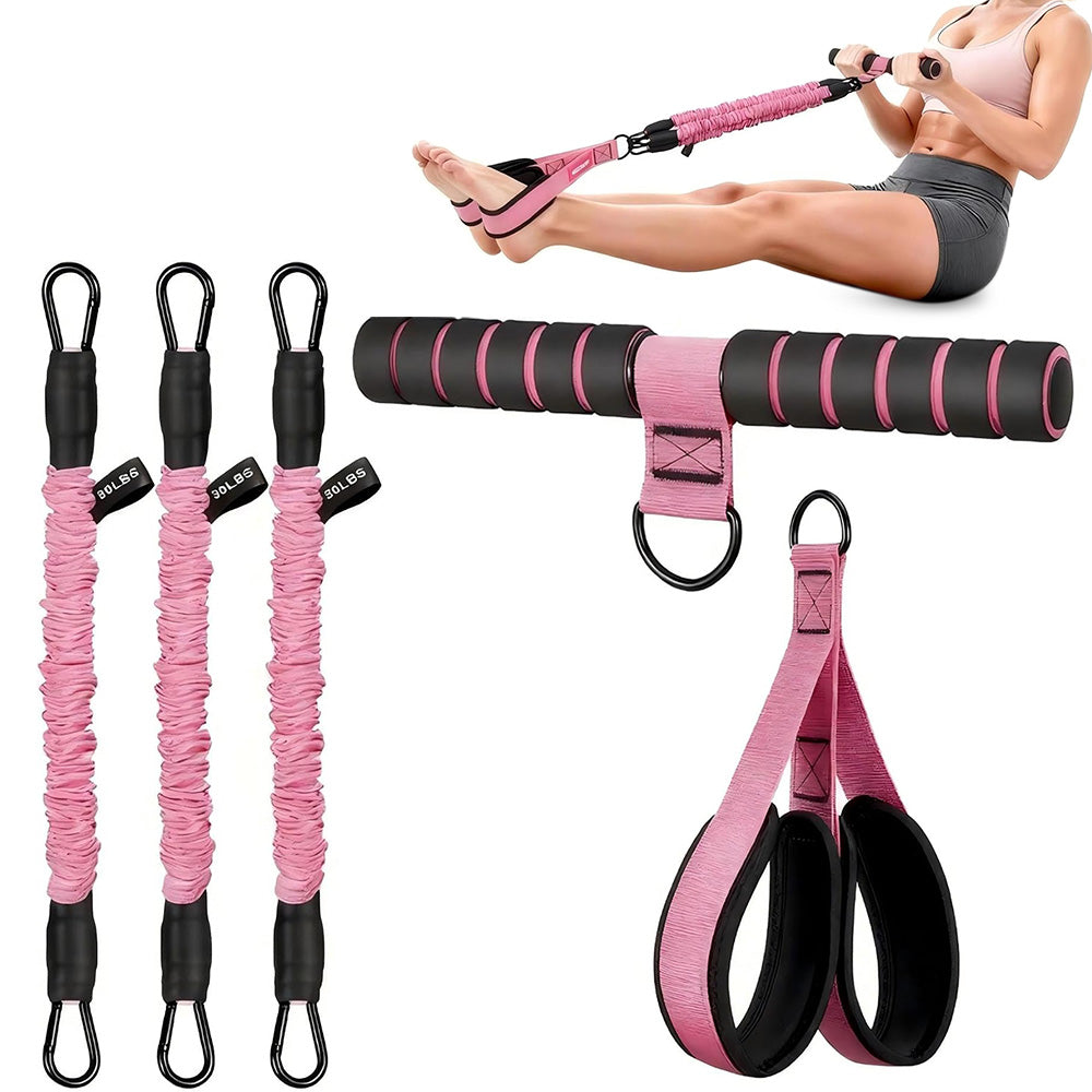 Pedal Resistance Band with Handle Adjustable Puller Exercise Bands for Home Gym Office