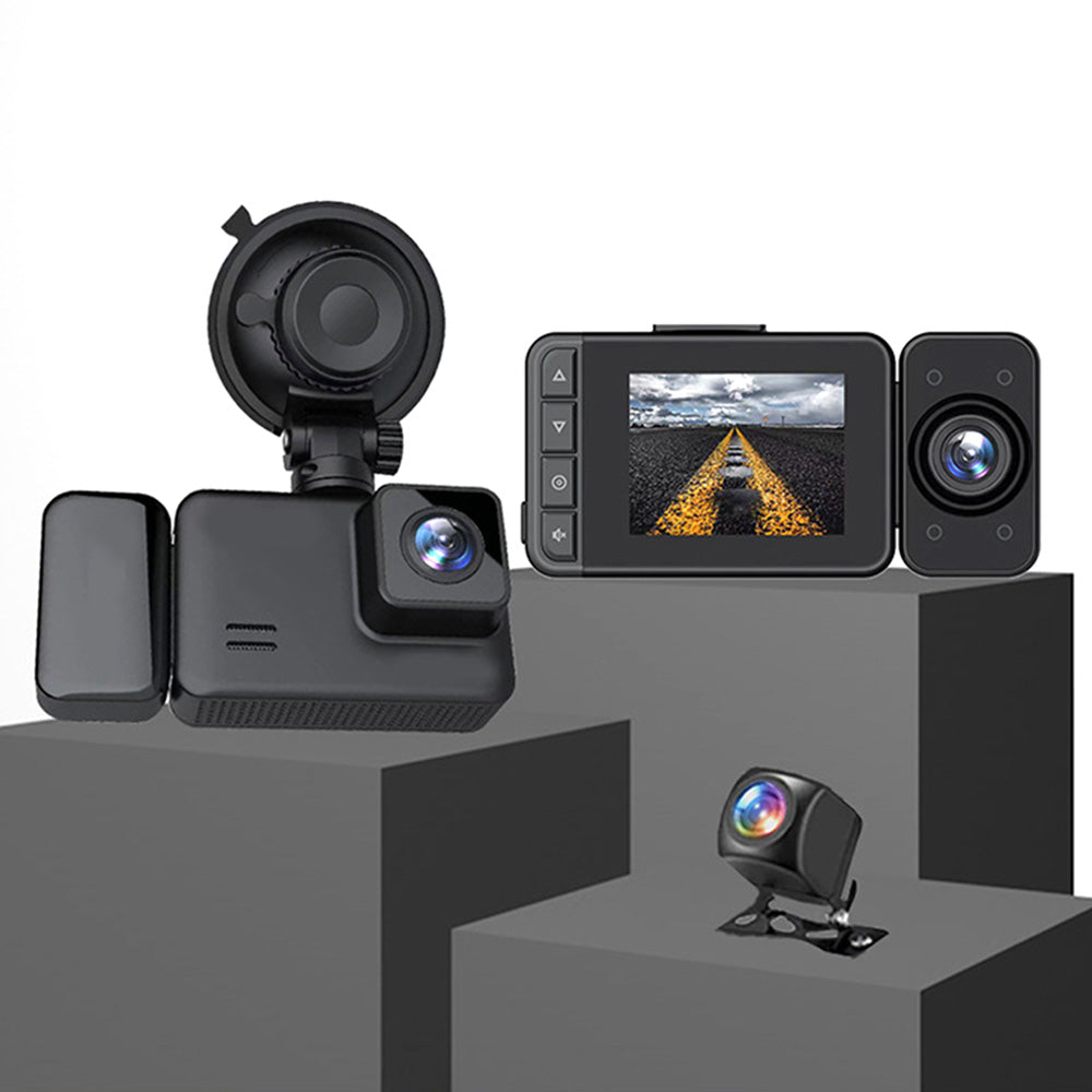 3 Channel Dash Cam Front And Rear With 32G Memory Card Built In WiFi