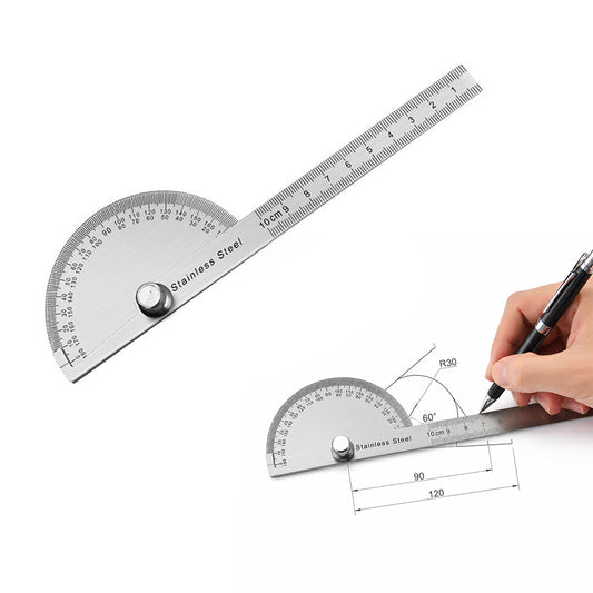180 Degree Stainless Steel Protractor Angle Finder Arm Measuring Gauge Ruler