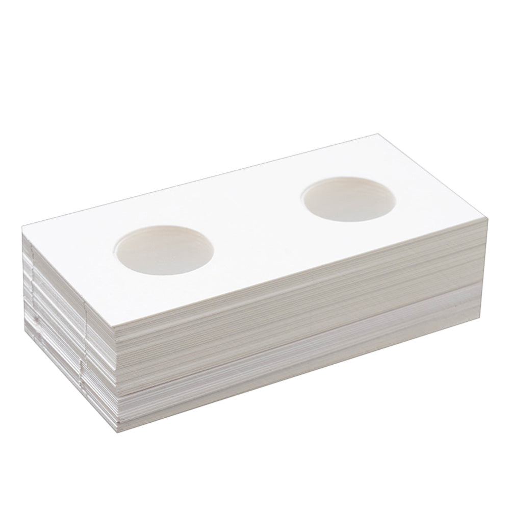 50 Piece Cardboard Coin Holders with Clear Window for Staple Display