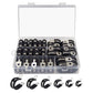 52 PCS Rubber Lined P Clips with Storage Case Stainless Steel Cable Clamps in 6 Sizes
