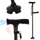 Walking Cane with LED Light Alarm Adjustable Dual Handles for Seniors and Adults
