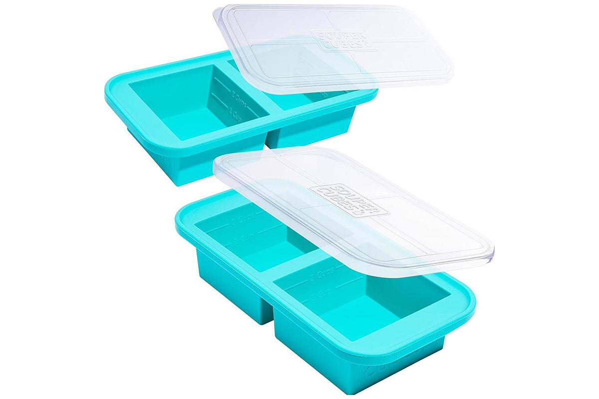 Silicone Freezer Tray With Lid Freezer Food Storage Molds for Soup Sauce Broth