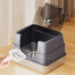 Fully Enclosed Flip Top Stainless Steel Cat Litter Box Large Space and Odor Control