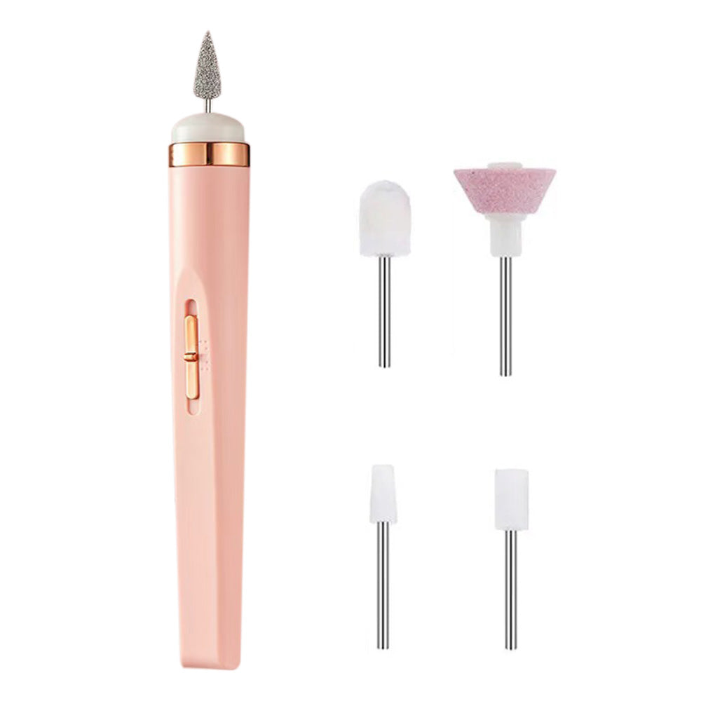 Portable USB Electric Nail File Drill Pen with 5 Grinding Heads