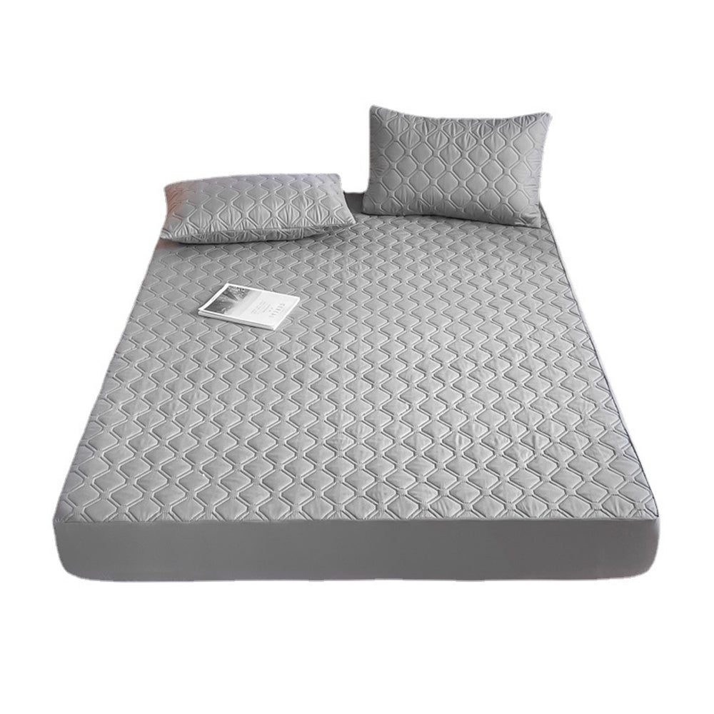 Water Resistant Mattress Protector Soft Mattress Pad with Deep Pocket Grey