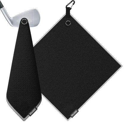 Absorbent Microfiber Golf Towel for Golf Carts or Clubs Waffle Weave Pattern
