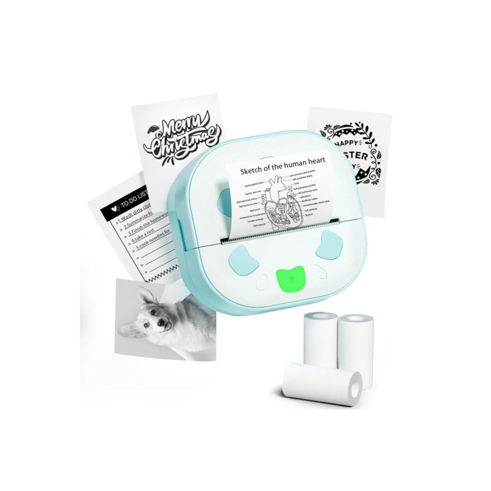 Sticker Printer Mini Printer Bluetooth Portable Sticker Maker with 3 Rolls Paper