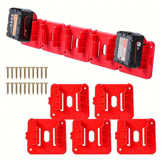 5Pcs M18 Battery Holder Tool Holder for Milwaukee Power 18V Drill Rack