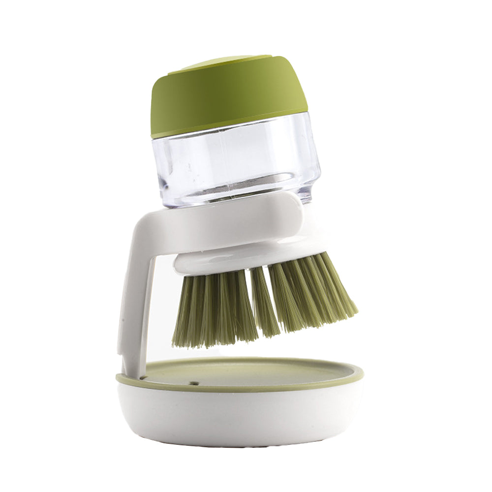 Dish Scrub Brush with Soap Dispenser Palm Scrub Washing Brush Pressing Cleaner