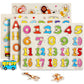 4 Sets Wooden Peg Puzzle for Girls Boys with Alphabet Number Animal Dinosaur Vehicle