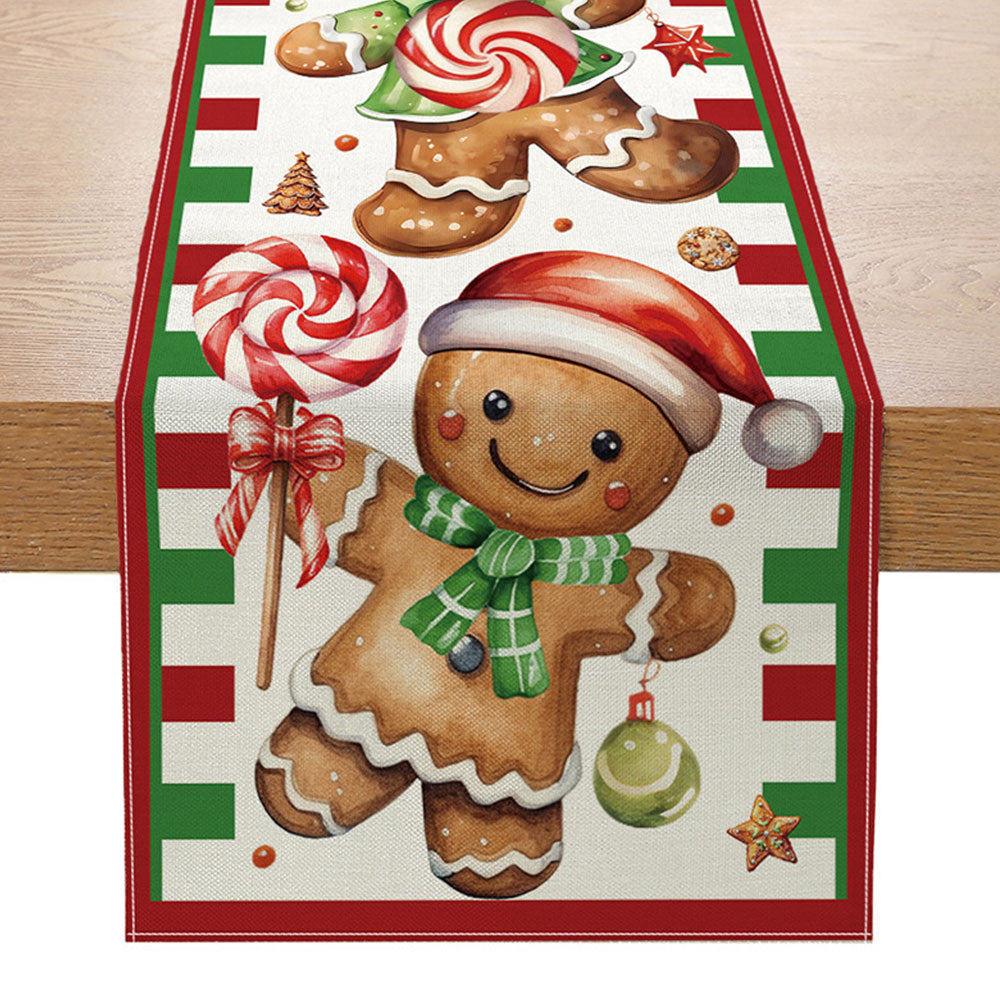 2Pcs 180x33CM Christmas Table Runner Xmas Party Dinning Table Flag Decor