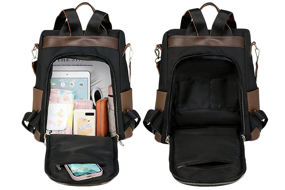 Anti-Theft Backpack with Furry Pom Pom Charm