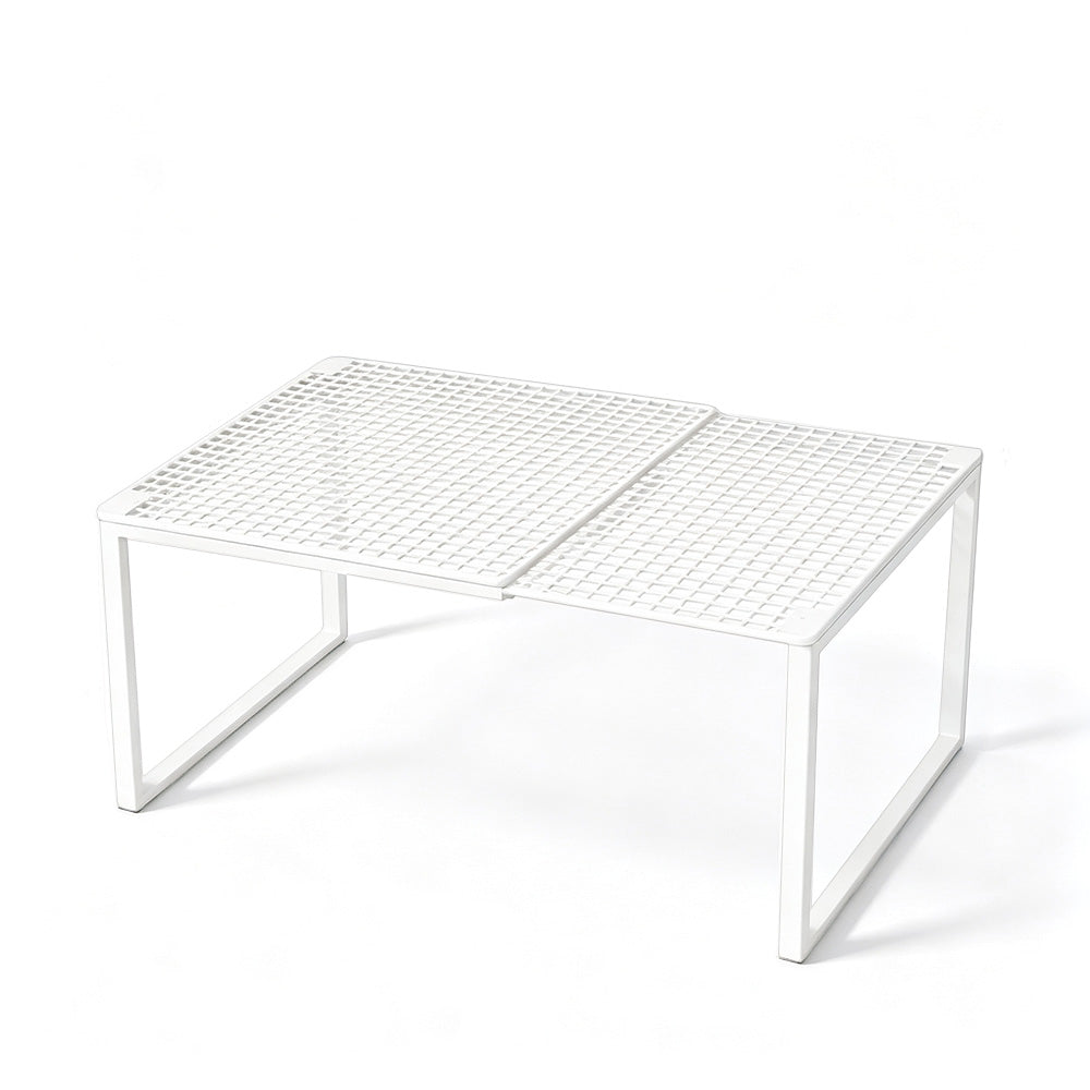 Expandable Carbon Steel Closet Shelf and Adjustable Storage Rack-White