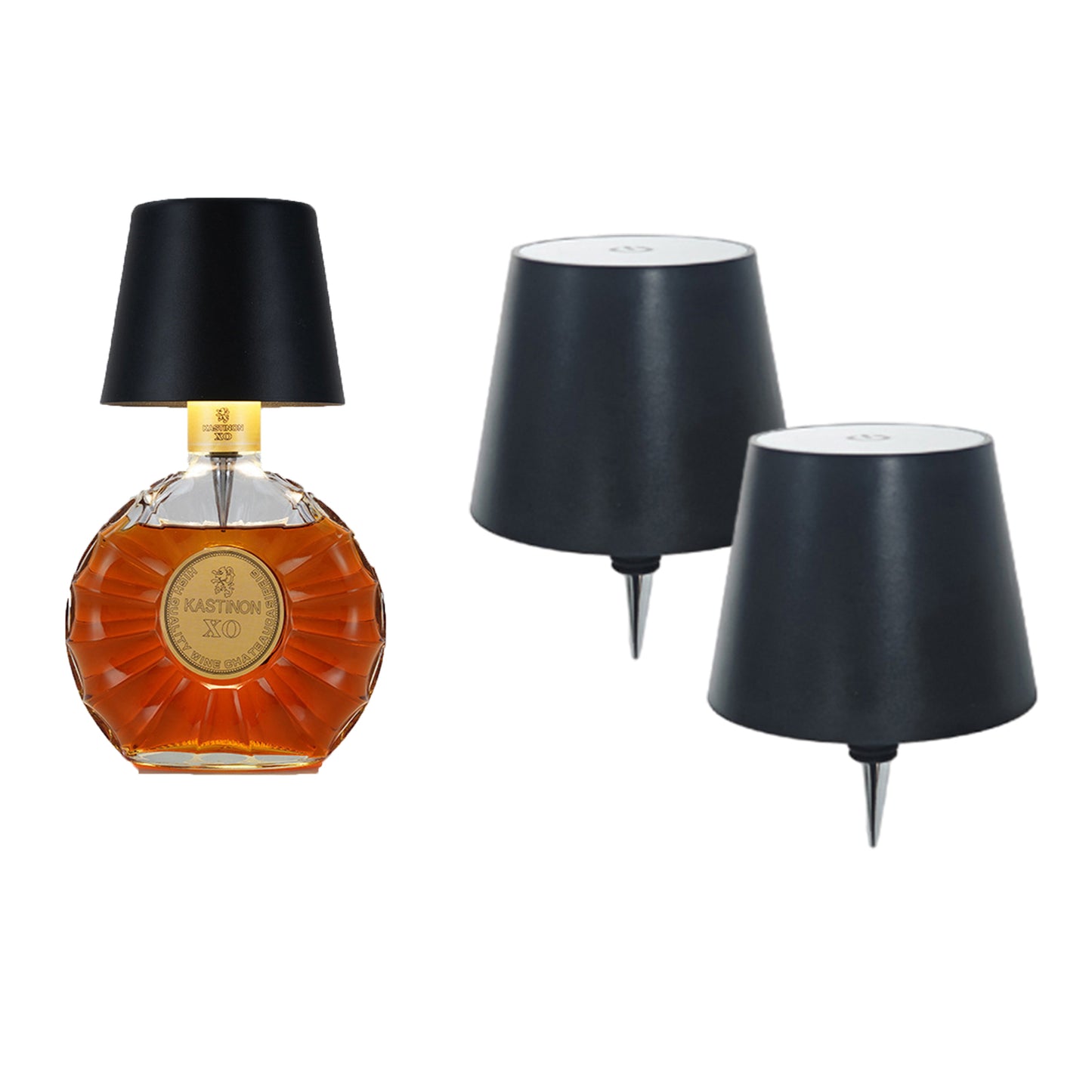 2Pcs 3-Color LED Stepless Dimmable Pridola Bottle Lamp