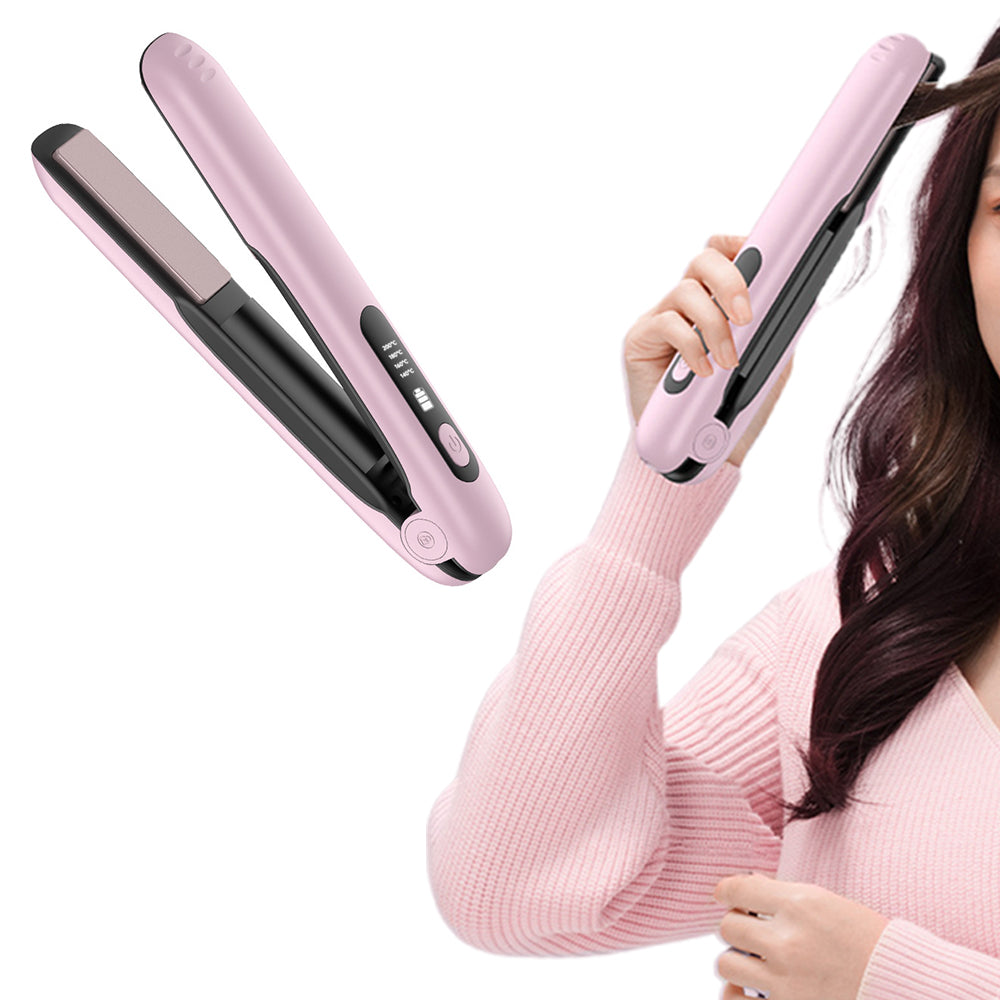 2 in 1 Portable Hair Straightener and Curler Cordless USB Mini Hair  Flat Iron
