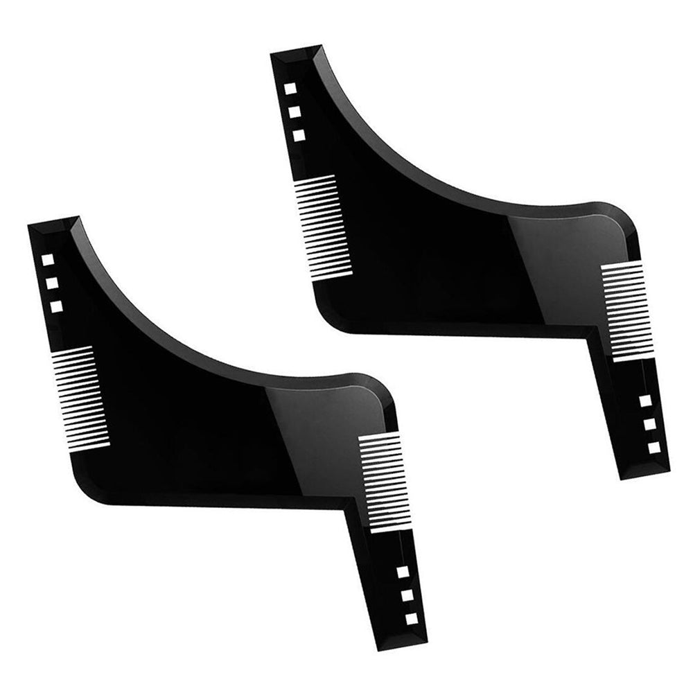 2Pcs Beard Styling Shaping Template Comb Barber Tool Symmetry Trimming Shaper Stencil