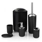 6 Piece Bathroom Accessories Set Soap Dish Soap Dispenser Toothbrush Holder Toilet Brush Trash Bin