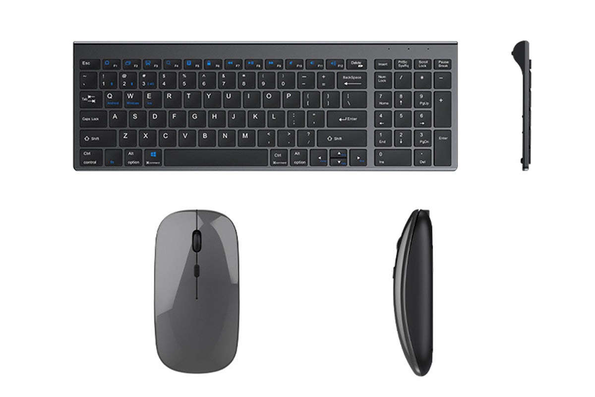 Wireless Bluetooth Keyboard Mouse Triple Modes Rechargeable For Tablet PC