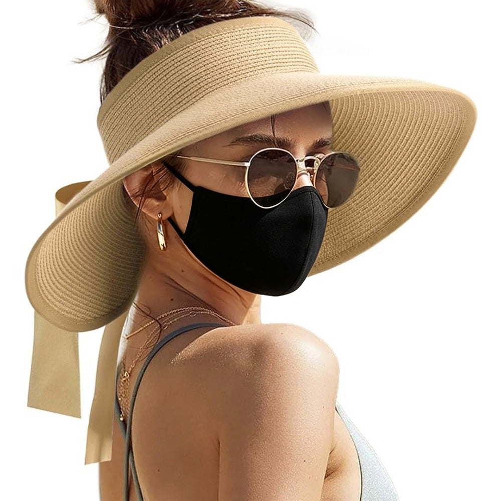 Foldable Adjustable Wide Brim Open Top Outdoor Sun Visor Hat