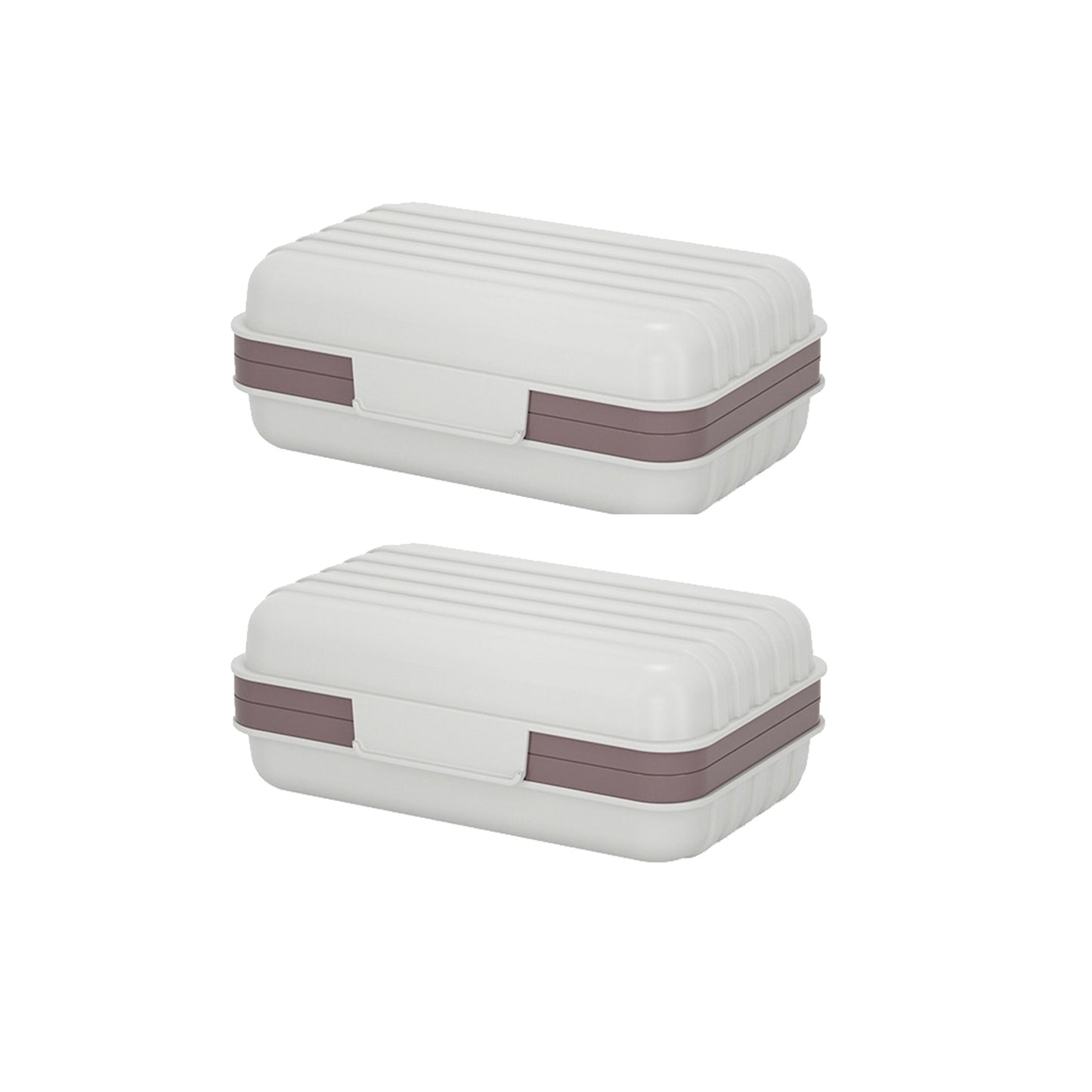 2Pcs 2-Layer Soap Box Container with Lid Travel Soap Holder
