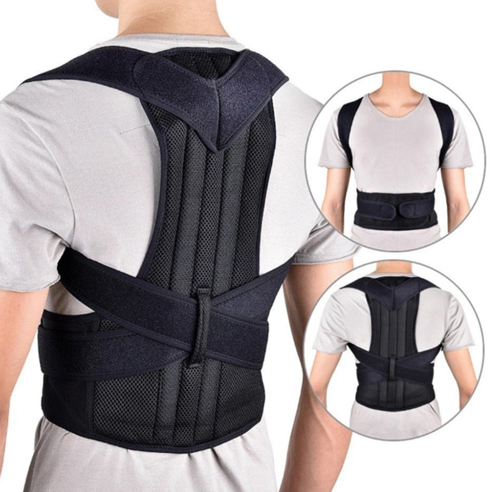 Back Posture Reminder Hook and Loop Shoulder Support Brace Belt